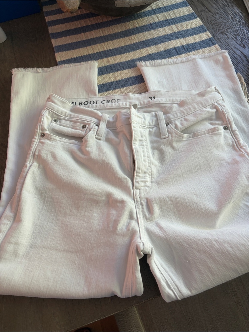 J. Crew White Boot-Cut Jeans